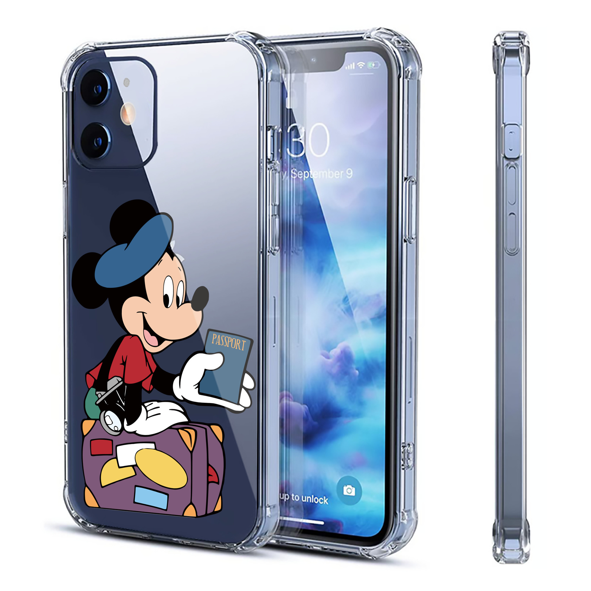 （画像用） ミッキーマウス Mickey Mouse 【iPhone 12シリーズ対応】透明スマホケース（クリアソフトケース）